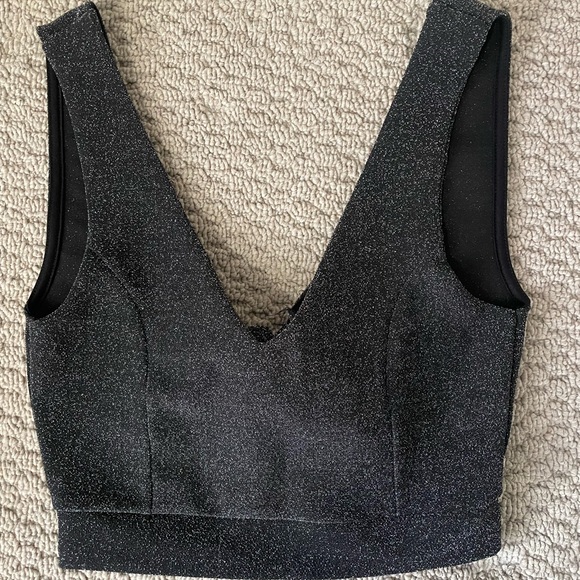 Silver crop top with bow - Picture 1 of 2